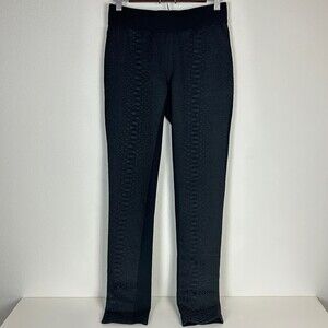 Carmen Marc Valvo Textured Front Black Leggings S